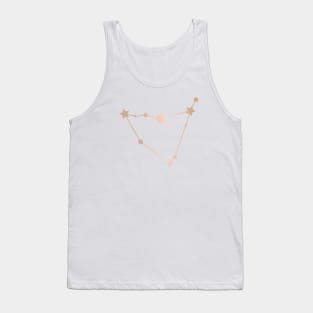 Capricorn Zodiac Constellation in Rose Gold Tank Top